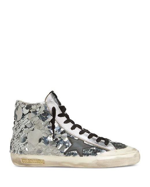 Golden Goose Deluxe Brand Brown Ballstar Double Embellished High Top Sneakers