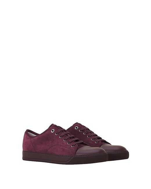Lanvin Purple Dbb1 Leather And Suede Sneakers for men