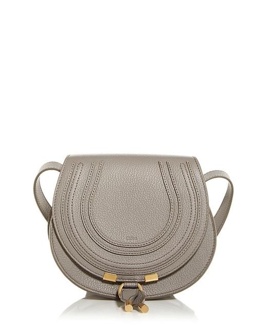 Chloé Gray Marcie Small Leather Saddle Bag
