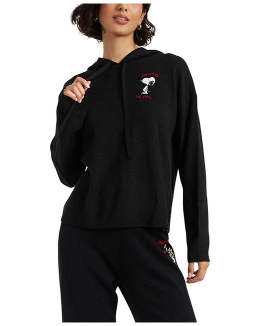 Chinti & Parker Black Wool Cashmere Peanuts Originals Hoodie
