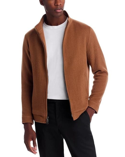 Peter Millar Brown Crown Flex Merino Wool Bomber Jacket for men