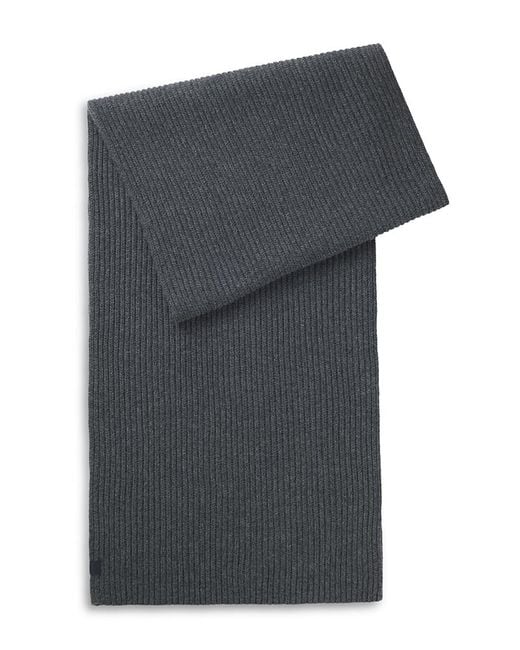 Boss Gray Hero Ribbed Scarf for men