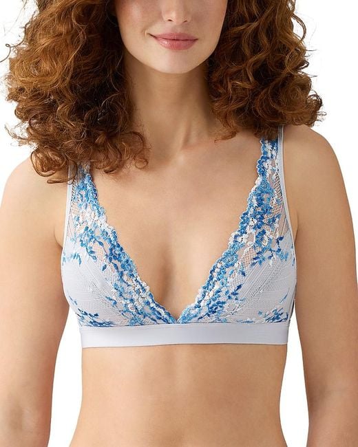 Wacoal Blue Embrace Lace Convertible Plunge Soft Cup Wireless Bra