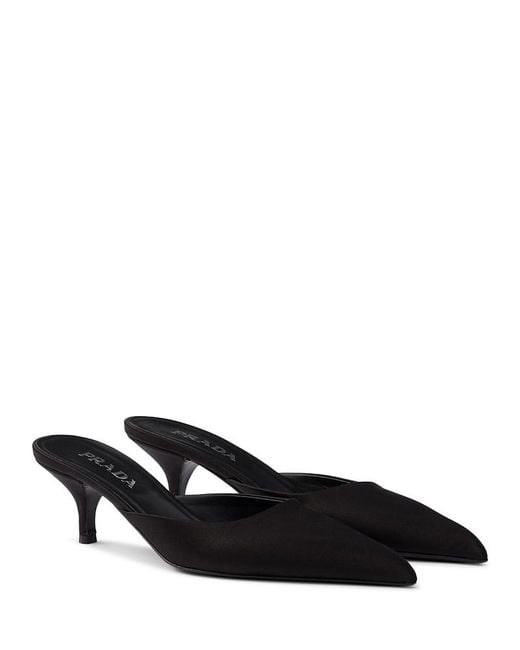 Prada Black Satin Mules