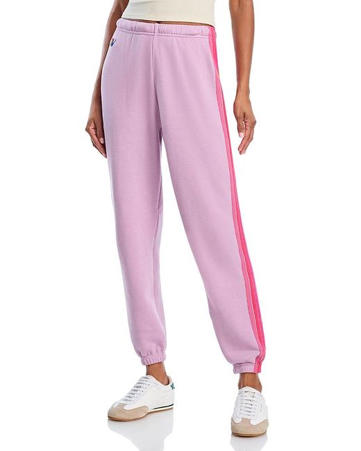 Aviator Nation Women's Pink Stripe Sweatpants