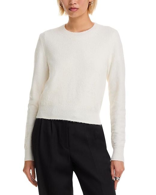 French Connection White Ellie Knit Crewneck Sweater
