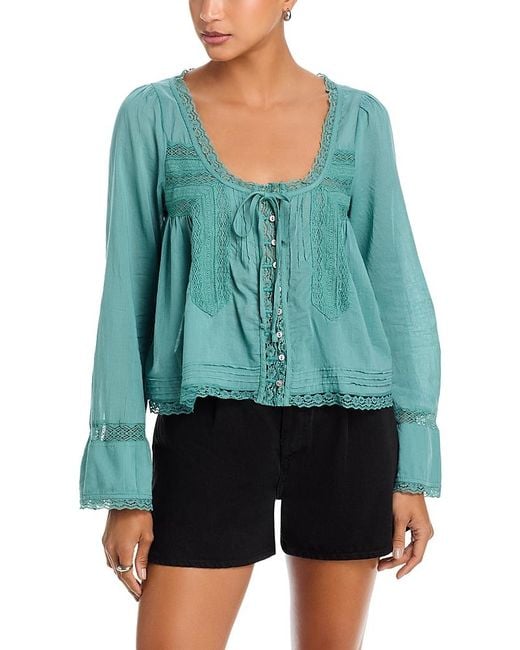 Free People Blue Evermore Top