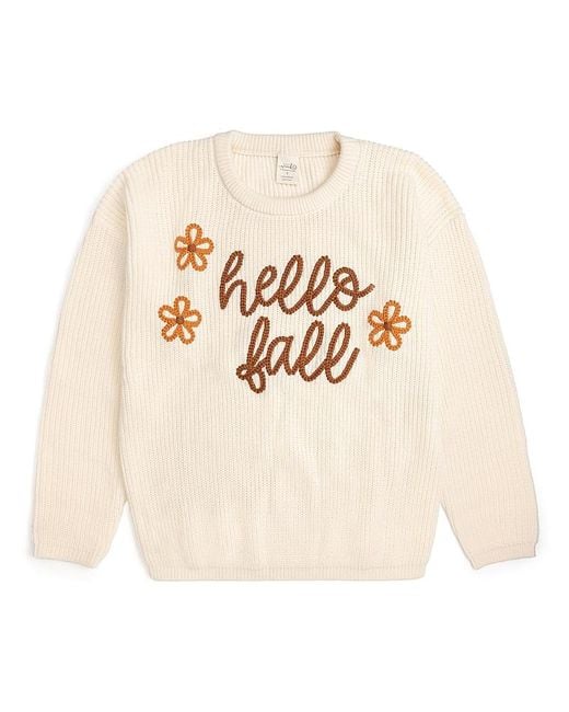 Sweet Wink White Hello Fall Knit Sweater