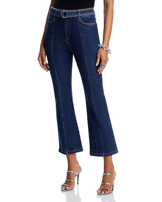 Cinq À Sept Blue Madi High Rise Belted Ankle Jeans
