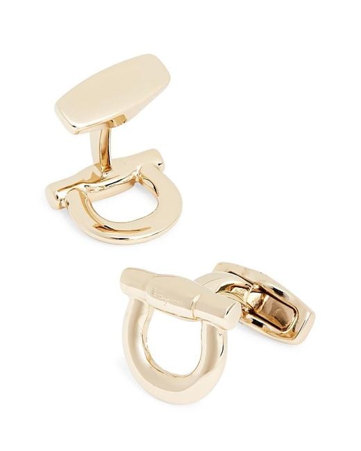 Ferragamo Metallic Gancini Cufflinks for men