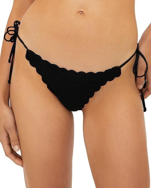 Beach Riot Black Soleil Crochet Side Tie Bikini Bottom