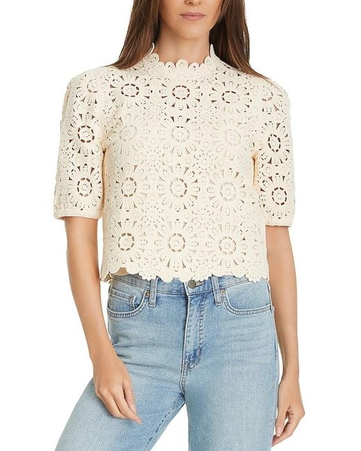 Sam Edelman Blue Doral Crochet Top