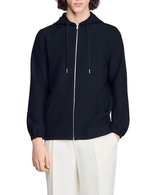 Sandro Blue Zip Hoodie for men
