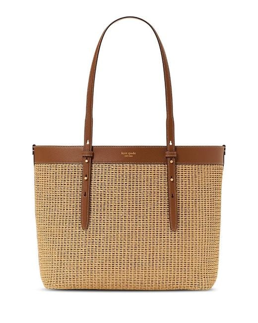 Kate Spade Brown Do It All Large Straw Tote