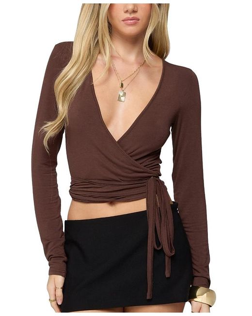 Edikted Black Malenna Wrap Top