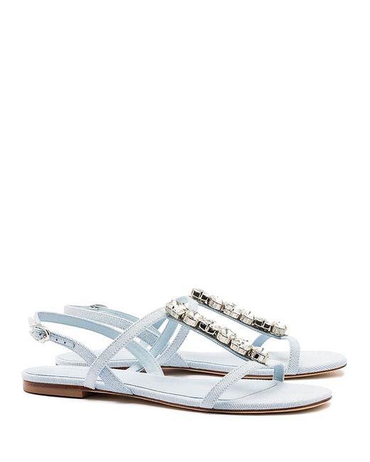 Larroude White Calypso Embellished Sandals