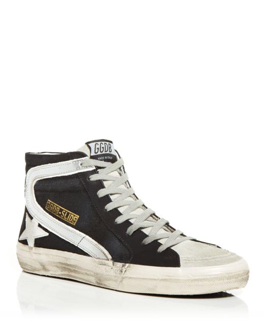 Golden Goose Men Francy High-top Canvas Sneakers Black Star