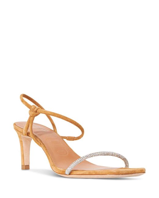 STAUD Laurel Embellished Kitten Heel Sandals in Natural Lyst