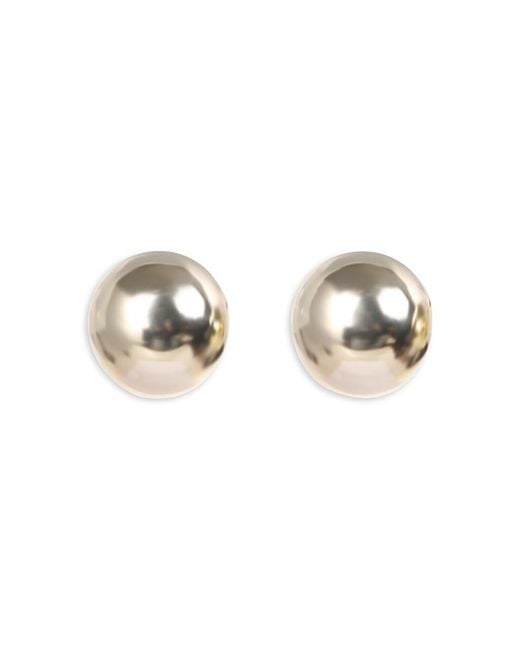 Aqua White Button Stud Earrings