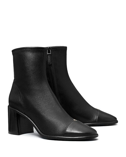 Tory Burch Cap Toe Ankle Boots in Black Lyst UK