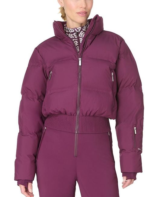 Sweaty Betty Purple Cropped Waterproof Ski Jacket