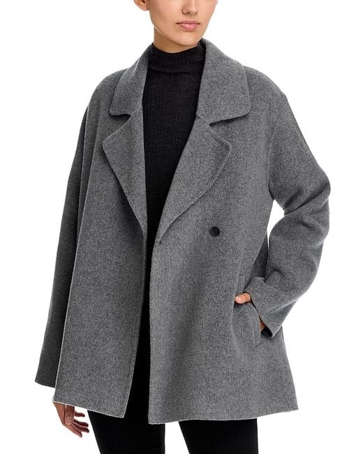 Eileen Fisher Gray Wool Trench Coat