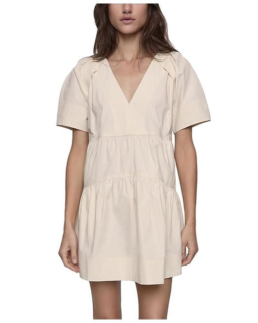 Rebecca Minkoff Women's Natural Vera Tiered Mini Dress - benaras.co