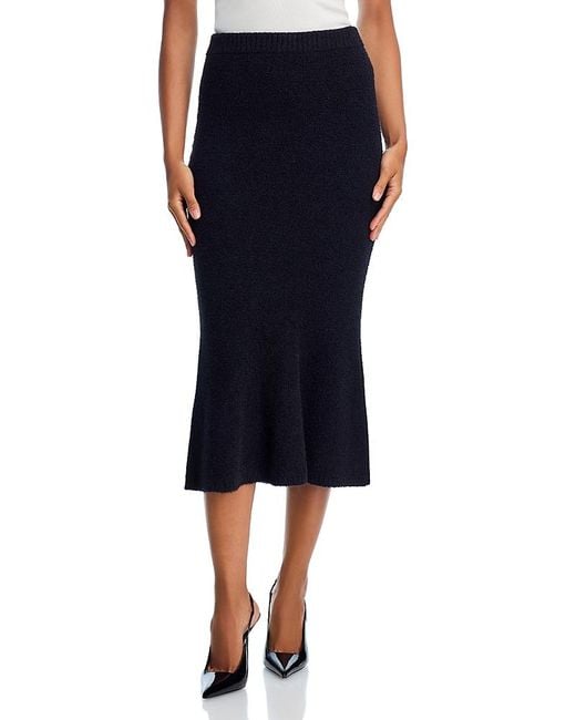 L'Agence Blue Salem Knit Flare Skirt