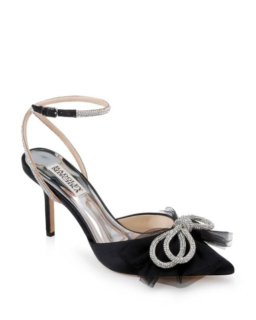 badgley mischka galaxy embellished ankle strap pointed toe pump