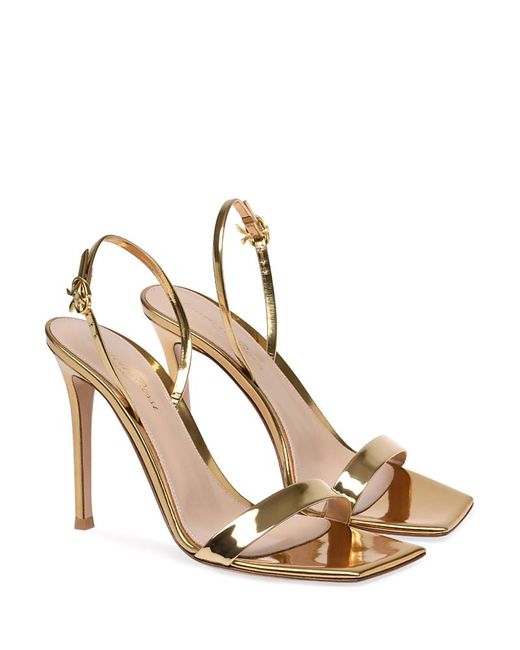 Gianvito Rossi Women's Metallic Ribbon Stiletto Sandals