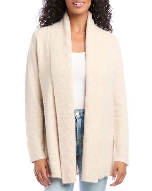 Karen Kane Synthetic Open Front Cardigan in Sand (Natural) | Lyst
