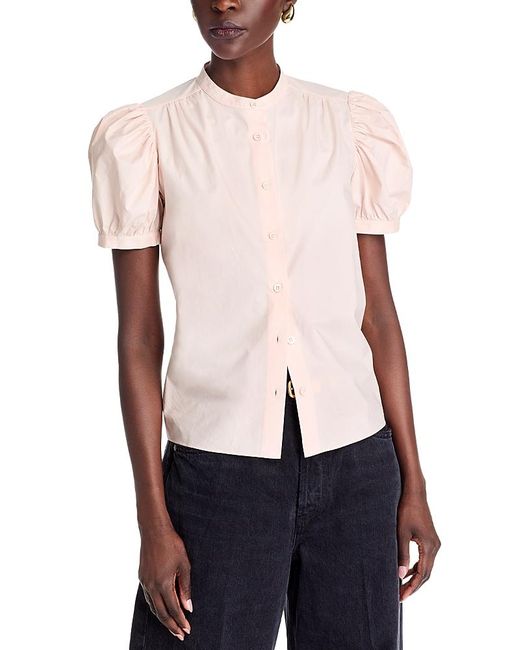 FRAME Blue The Gathered Top