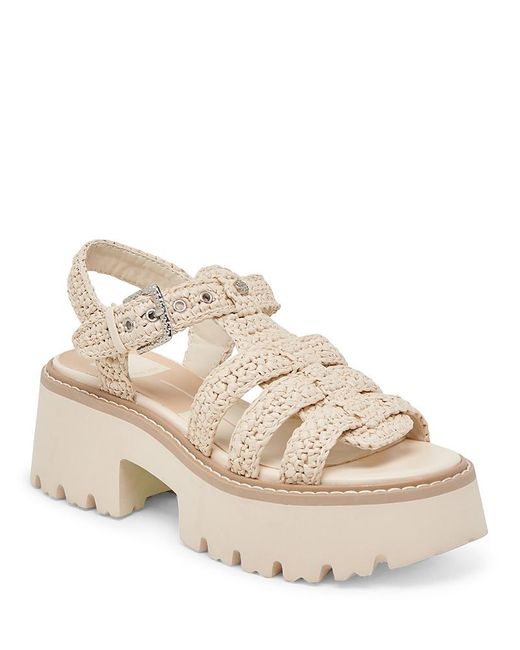Dolce Vita Natural Latice Platform Sandals