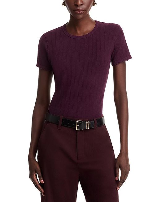 Leset Purple Pointelle Tee