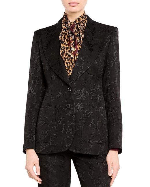 Etro Black Peak Lapel Fitted Jacket