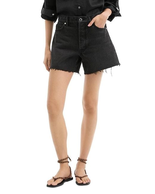 Veronica Beard Ellis Mid Rise Denim Shorts in Black Lyst
