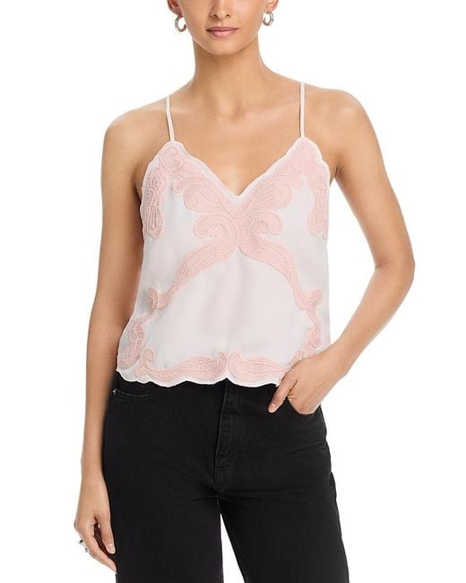 Rag & Bone White Ann Emb Tank Top