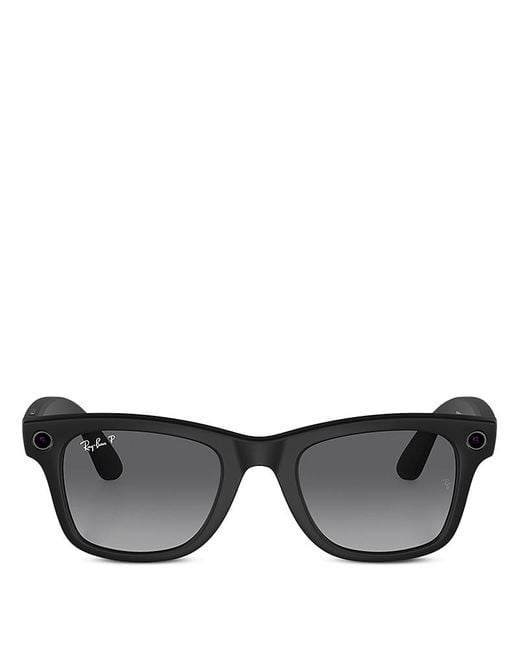 Ray-Ban Black Meta Wayfarer Square Ai Glasses, 50Mm for men