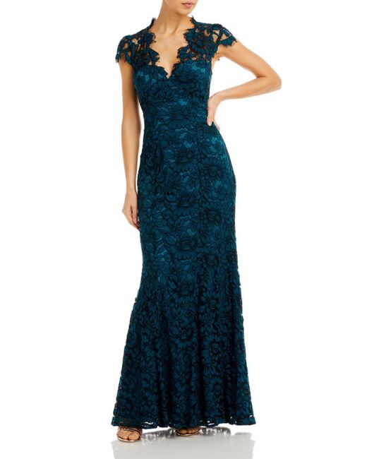 eliza j scalloped edge lace gown