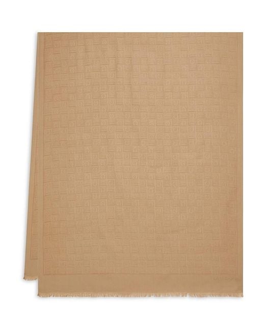 Ferragamo Natural Monogram Silk & Wool Scarf