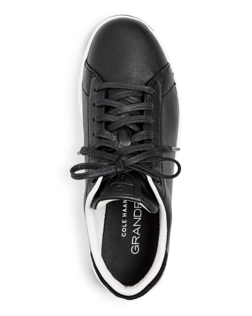 cole haan women's black leather sneakers