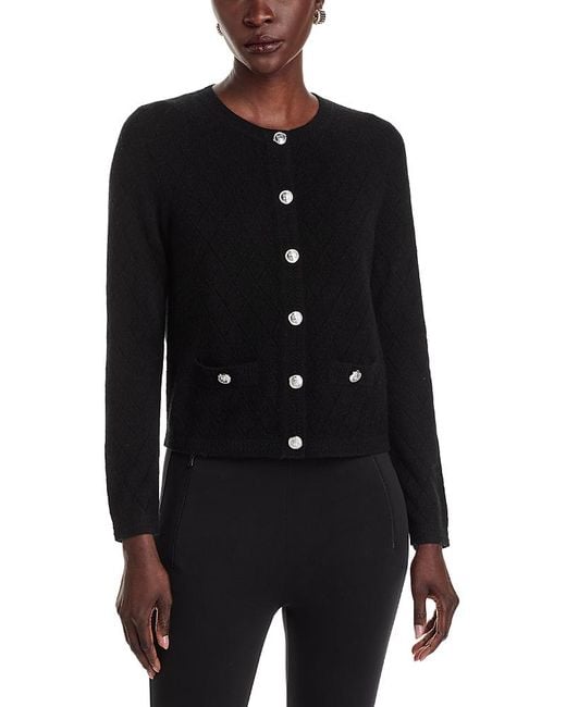 C by Bloomingdale's Cashmere Women's Black Cashmere Crewneck