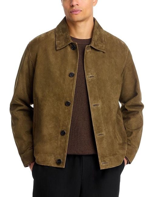 Theory Brown Amos Leather Jacket for men