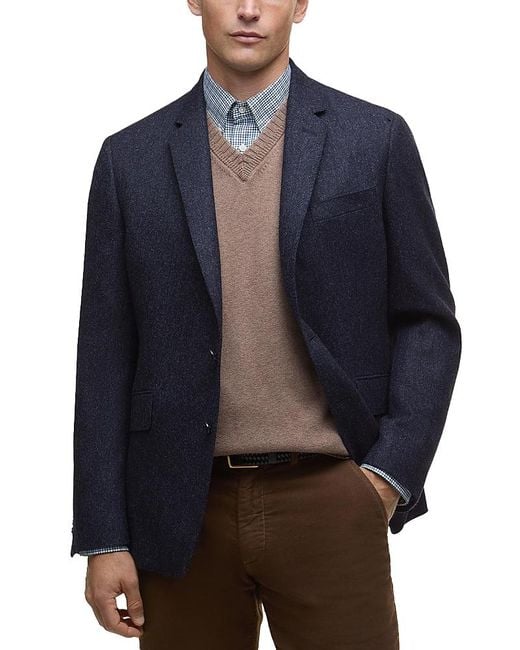 Barbour Blue Godfrey Moons Shetland Slim Fit Blazer for men
