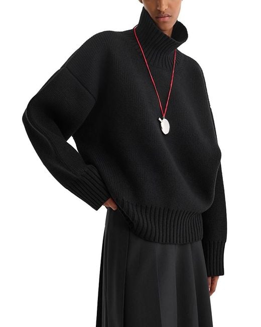 Rohe Black Wool Sculptural Turtleneck Sweater
