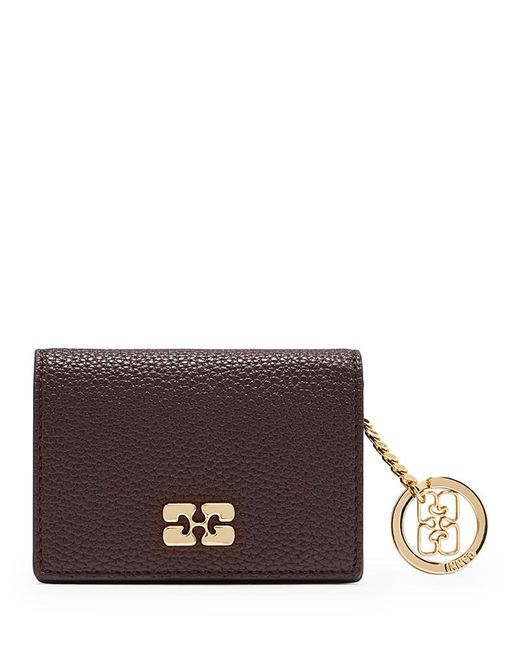 Leopard GANNI Bou Card Holder With Flap