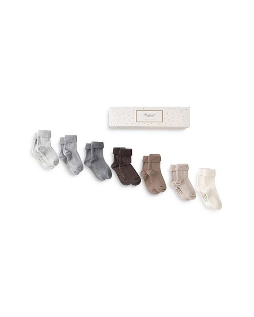 Bonpoint White 7-Piece Cuffed Sock Set