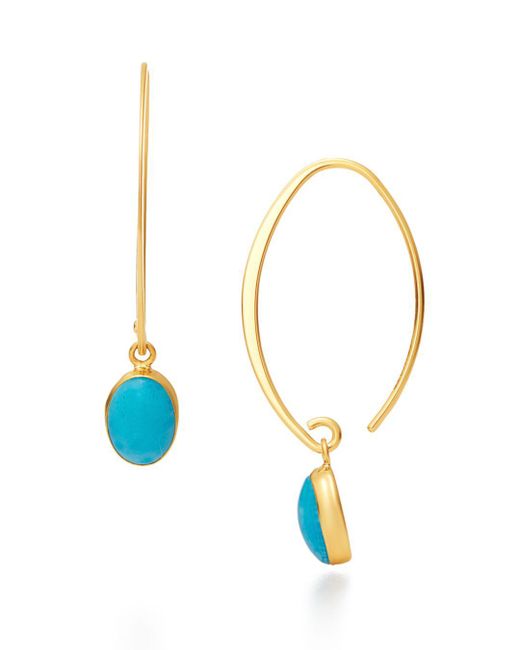 Bloomingdale's Metallic Turquoise Threader Drop Earrings In 14k Yellow Gold