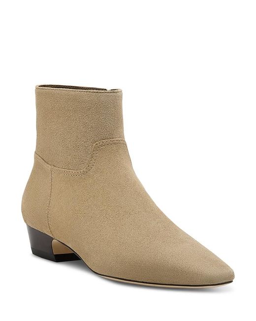 Stuart Weitzman Natural Stassi Zip Booties