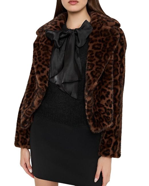 MILLY Black Arya Faux Fur Coat